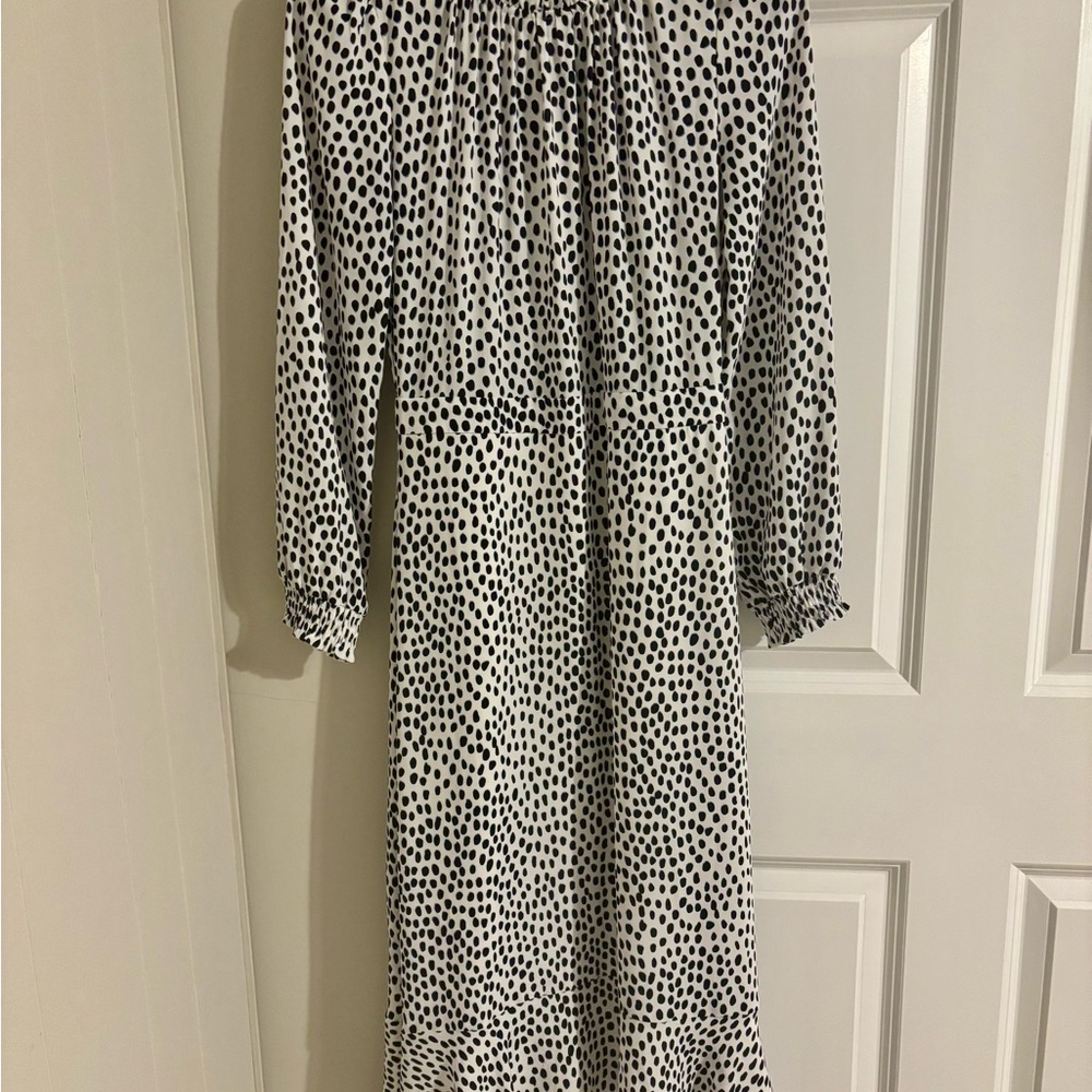 J. Crew Black and White Bishop Sleeve Sundress